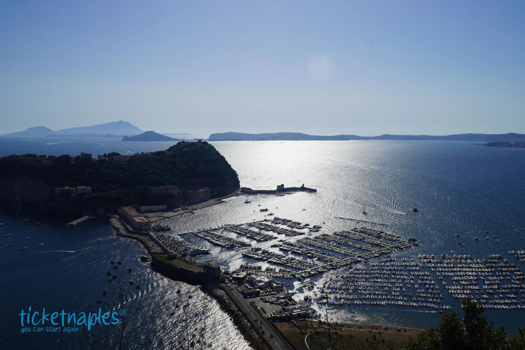 View of the Bay of Naples and waterfront